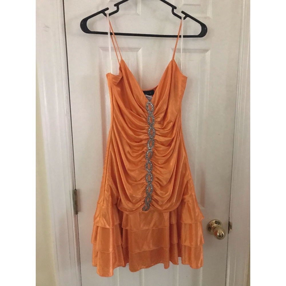 B Darlin Orange Dress size 9/10